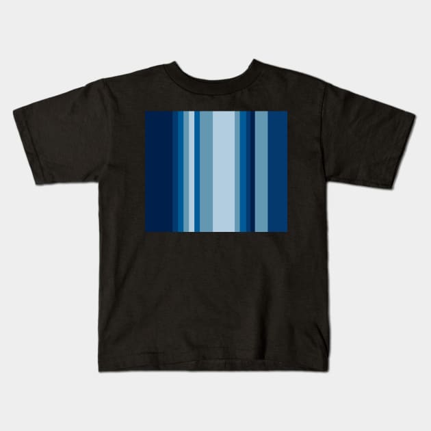 Bracing Blue Stripes Kids T-Shirt by TheArtism